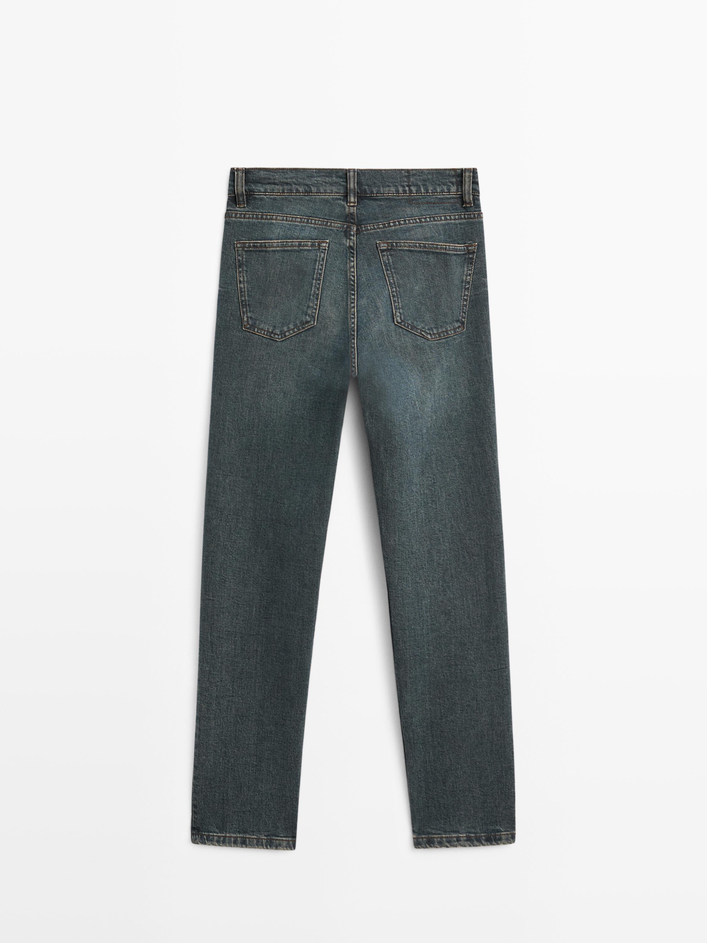 Mid-rise cropped slim fit jeans
